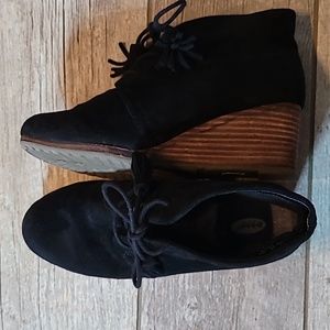 Dakota Black Suede Wedge Booties